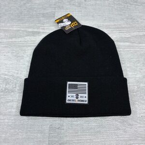 NWT Diesel Power Beanie Hat USA Flag Skull Black Knit Truck Auto Racing Speed